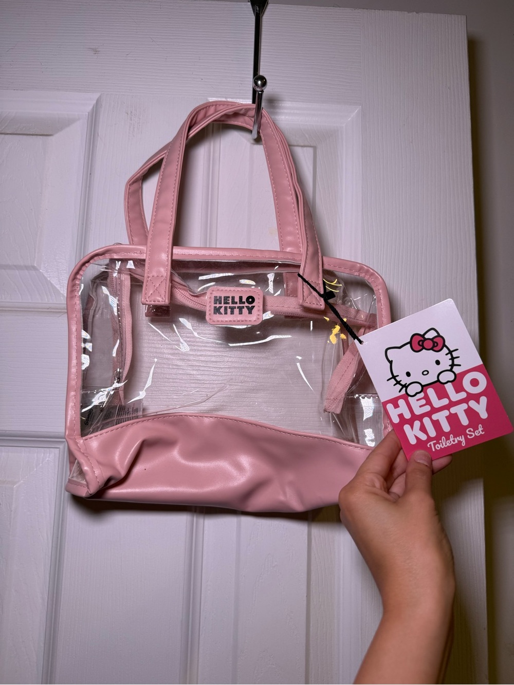 Hello Kitty pink clear makeup bag